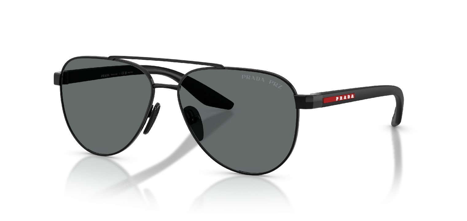 Prada Linea Rossa Aviator Sonnenbrillen 0PS A52S Schwarz für Herren