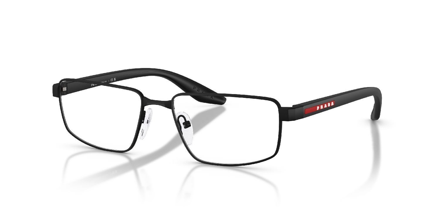 Prada Linea Rossa Rechteckig Brillen 0PS 52RV Schwarz für Herren