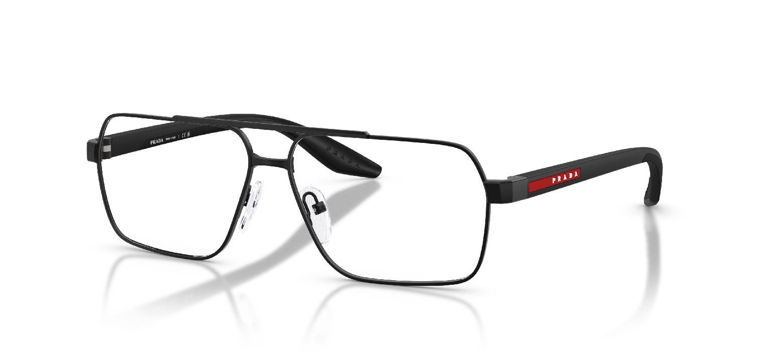 Lunettes de vue Prada Linea Rossa Rectangle 0PS 51TV Noir pour Homme