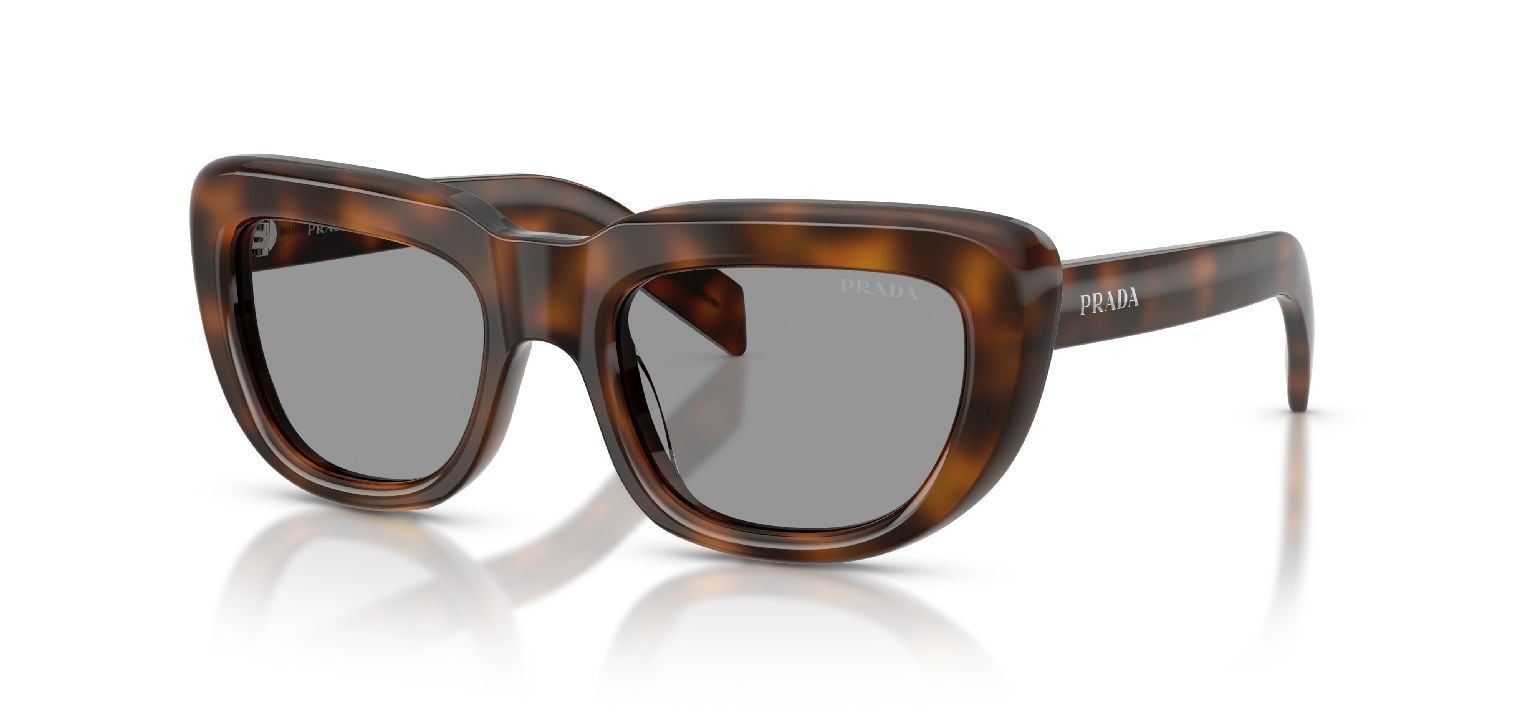 Prada Rectangle Sunglasses 0PR D07S Havana for Woman