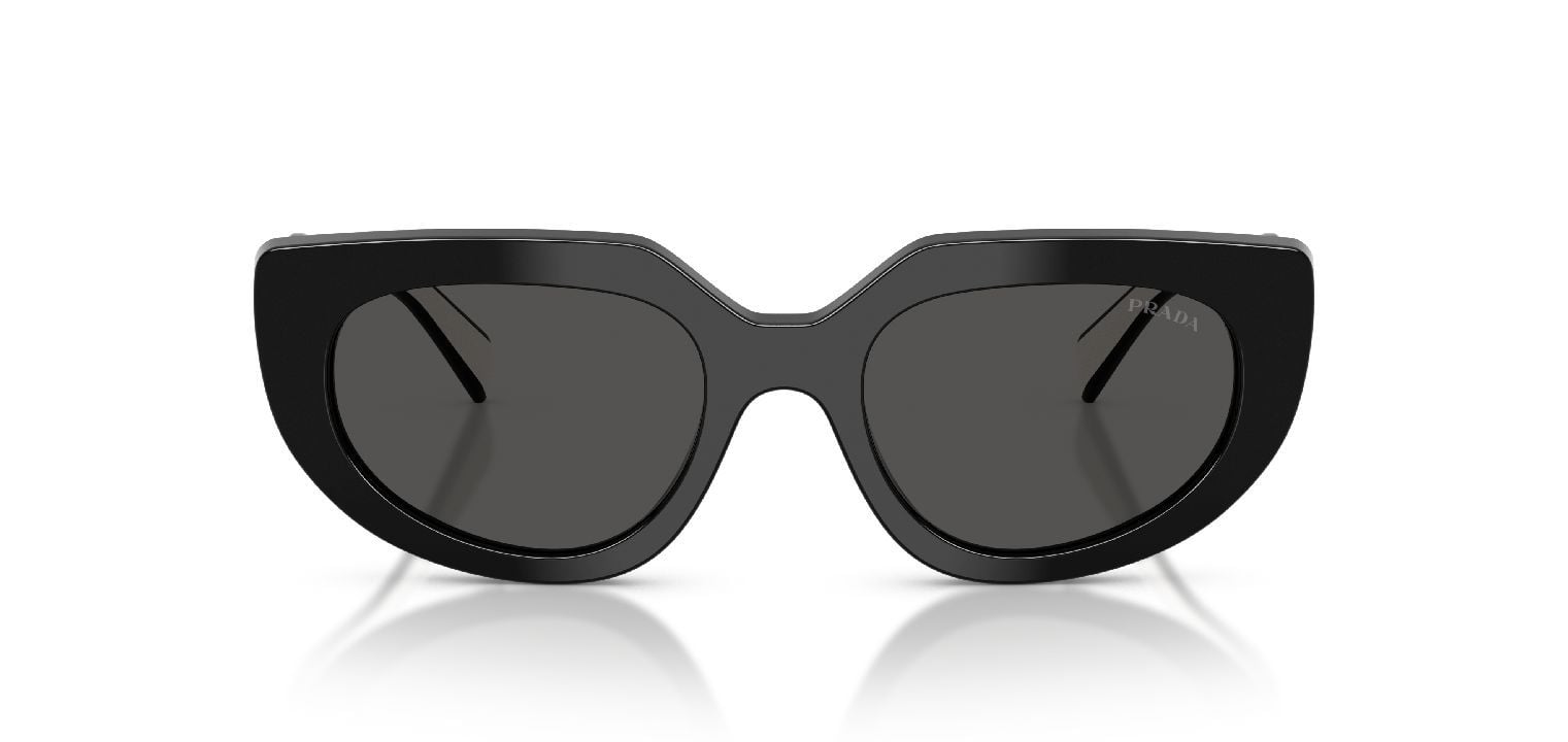 Prada Oval Sunglasses 0PR D02S Black for Woman