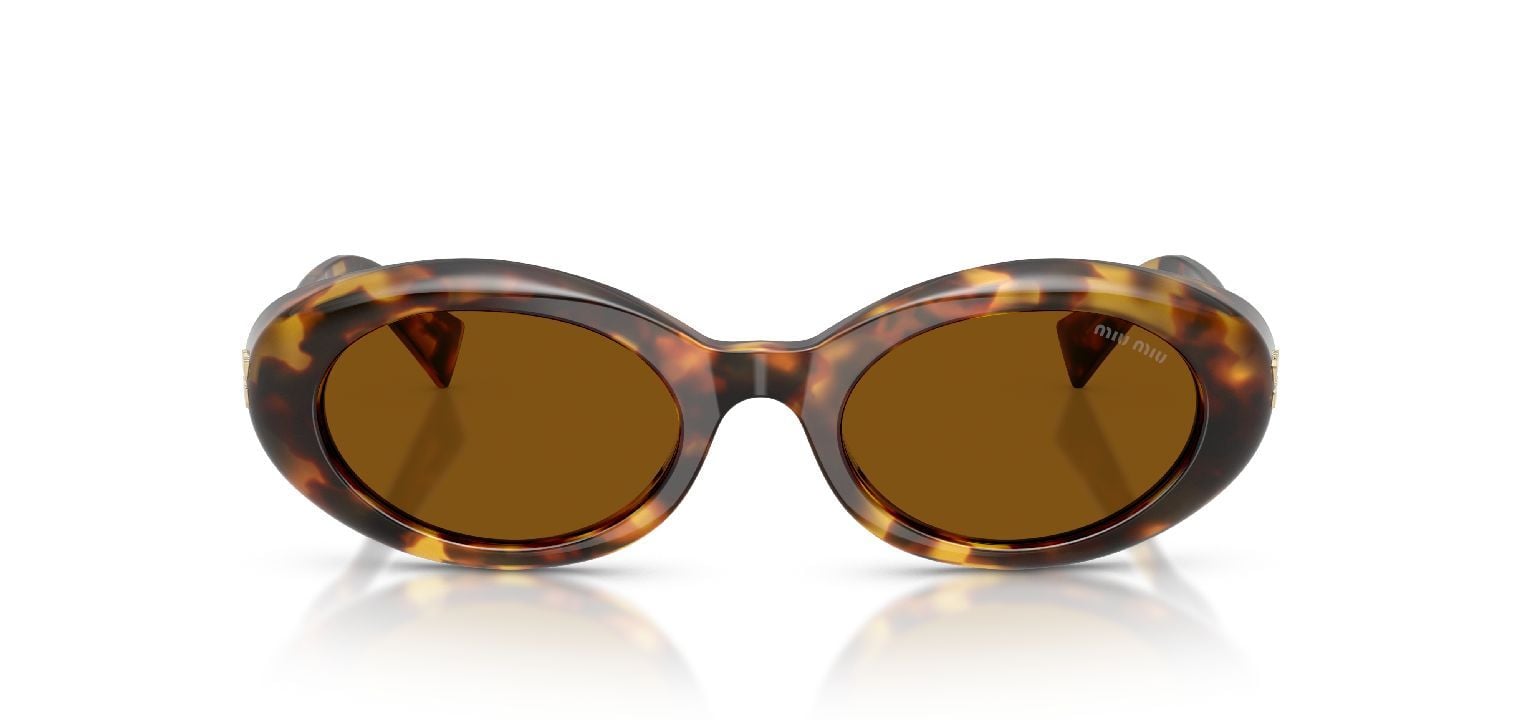 Lunettes de soleil Miu Miu Ovale 0MU B09S Havana pour Femme