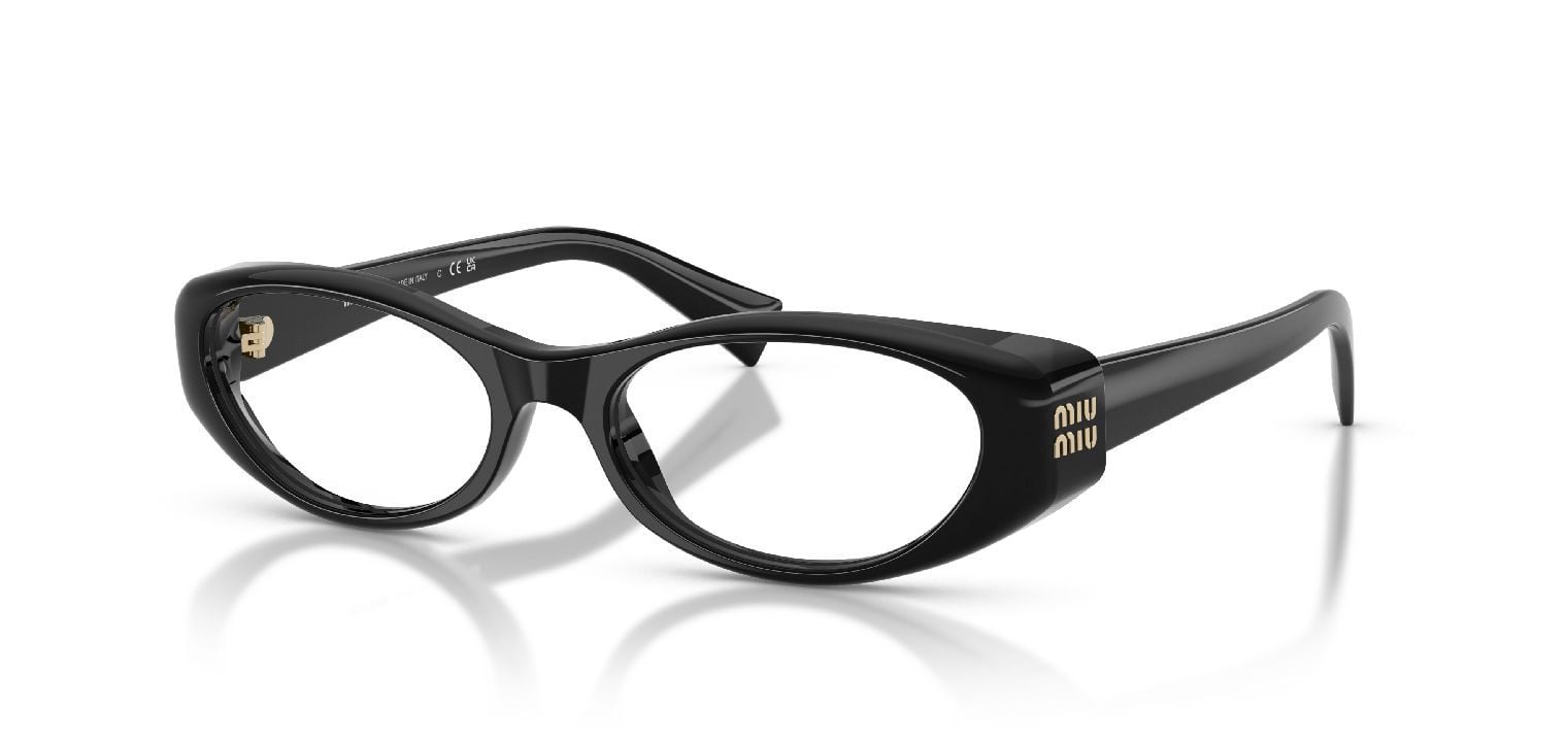 Miu Miu Oval Eyeglasses 0MU 03ZV Black for Woman
