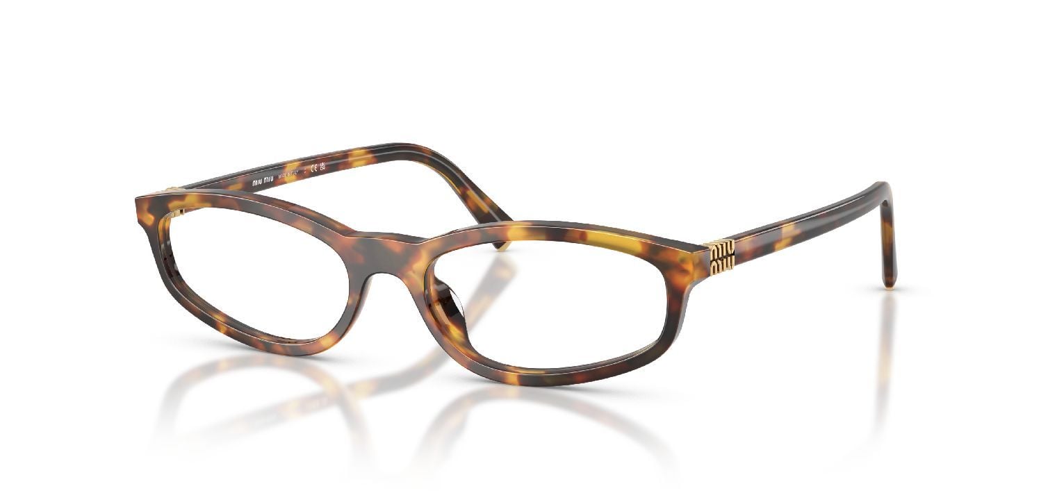 Miu Miu Oval Brillen 0MU 01ZV Havana für Damen