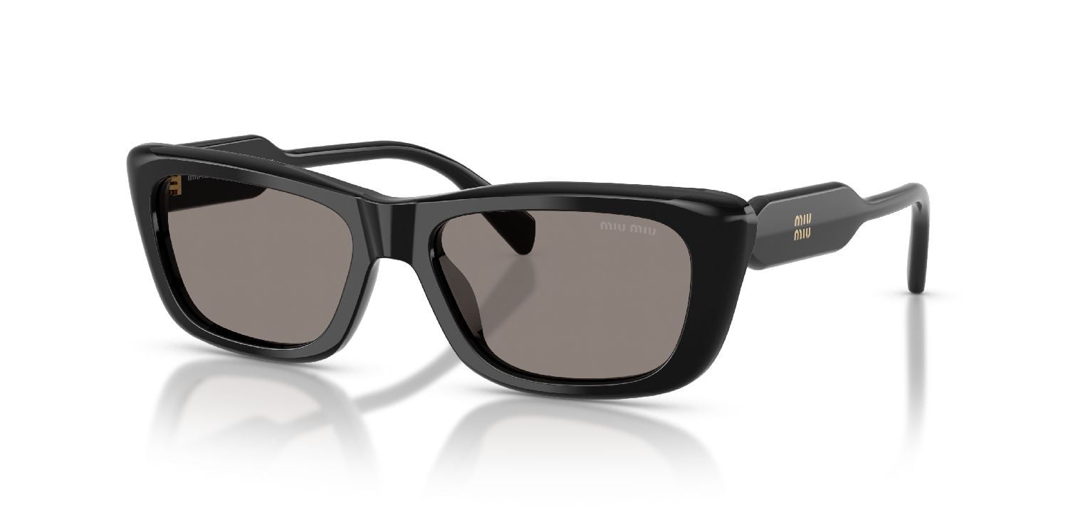 Miu Miu Rectangle Sunglasses 0MU B12S Black for Woman