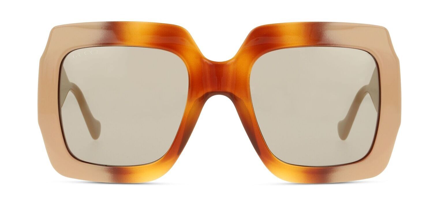Gucci Rechteckig Sonnenbrillen GG1022S Beige für Dame