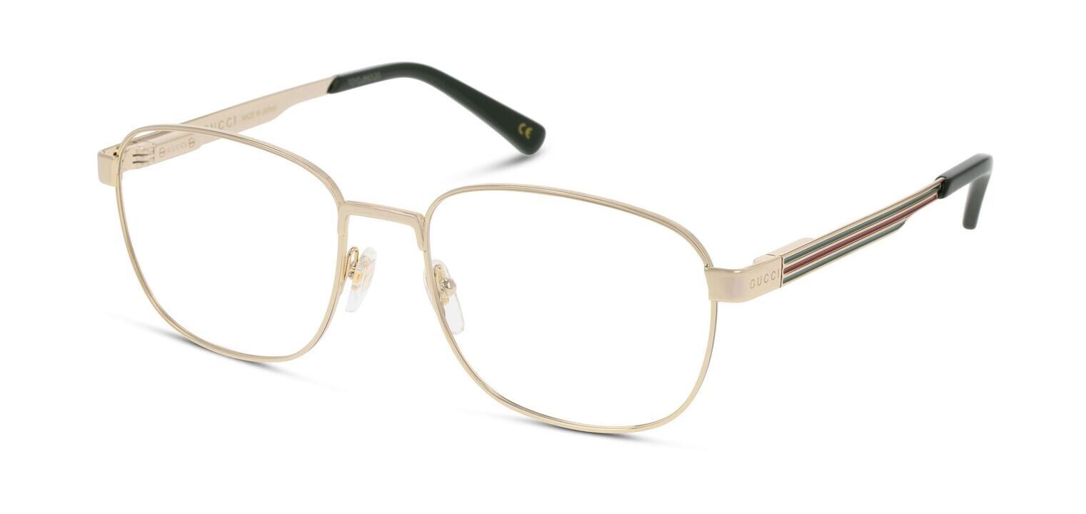 Lunettes de vue Gucci Rectangle GG1225O Doré pour Homme