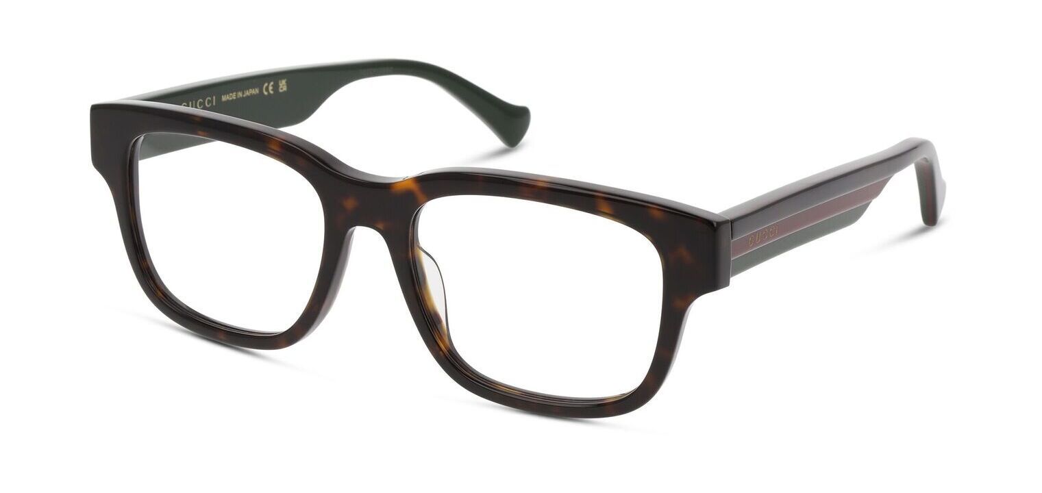 Lunettes de vue Gucci Rectangle GG1303O Ecaille pour Homme