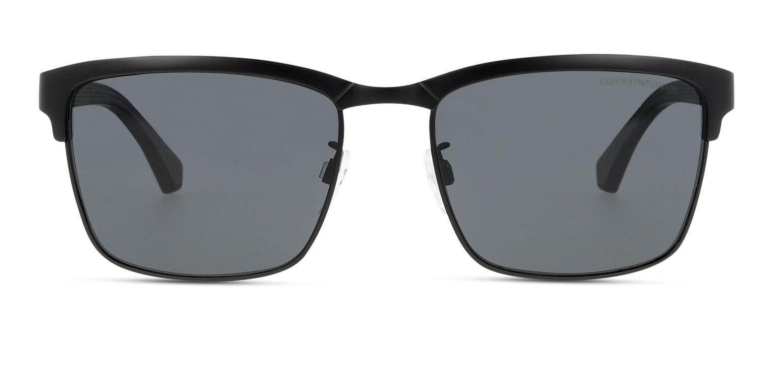 Lunettes de soleil Emporio Armani Rectangle 0EA2087 Noir mat pour Homme