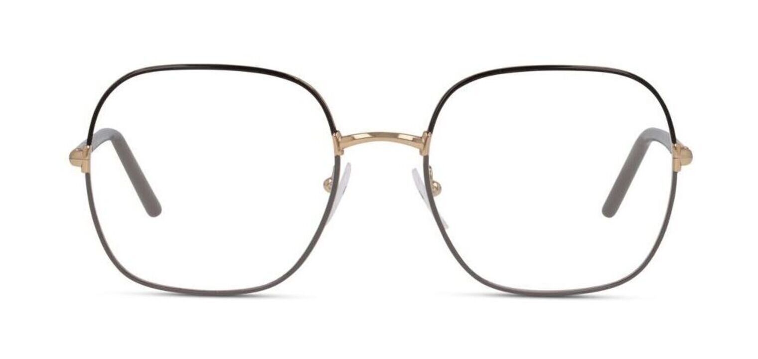 Prada Rechteckig Brillen 0PR 56WV Braun für Dame