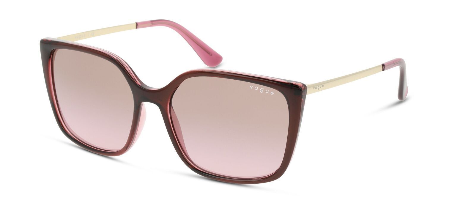 Lunettes de soleil Vogue Rectangle 0VO5353S Rose pour Femme