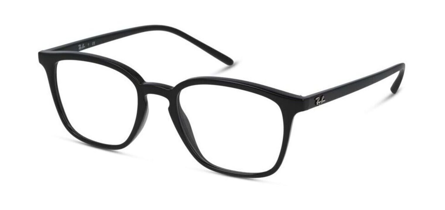 Ray-Ban Rectangle Eyeglasses 0RX7185 Black for Unisex