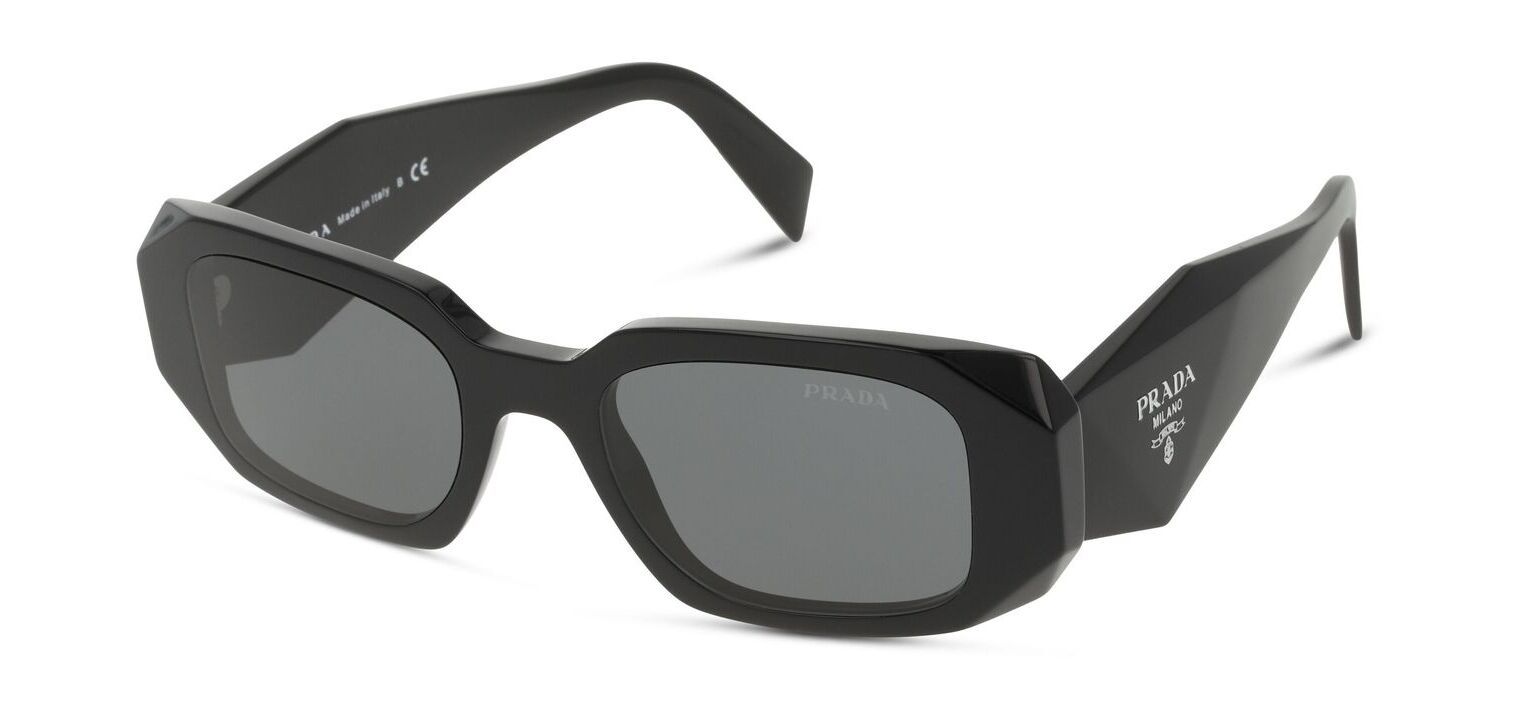 Prada Rectangle Sunglasses 0PR 17WS Black for Woman