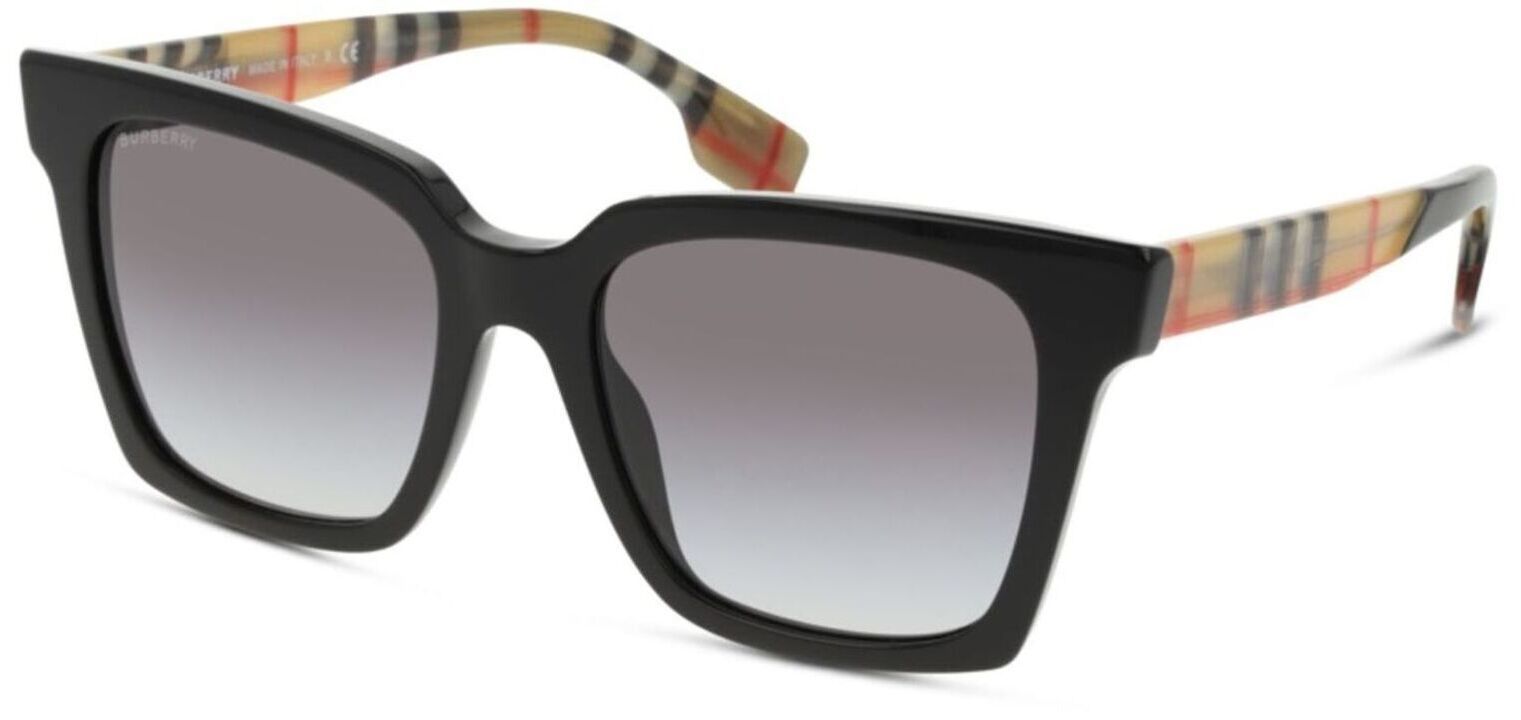 Lunettes de soleil Burberry Rectangle 0BE4335 Noir pour Femme