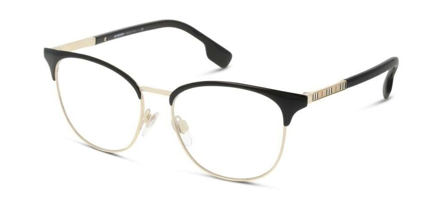 Burberry Rectangle Eyeglasses 0BE1355 Gold for Woman