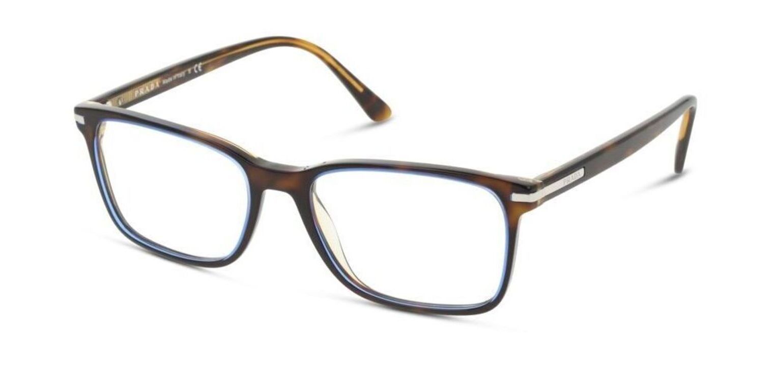 Prada Rectangle Eyeglasses 0PR 14WV Havana for Man