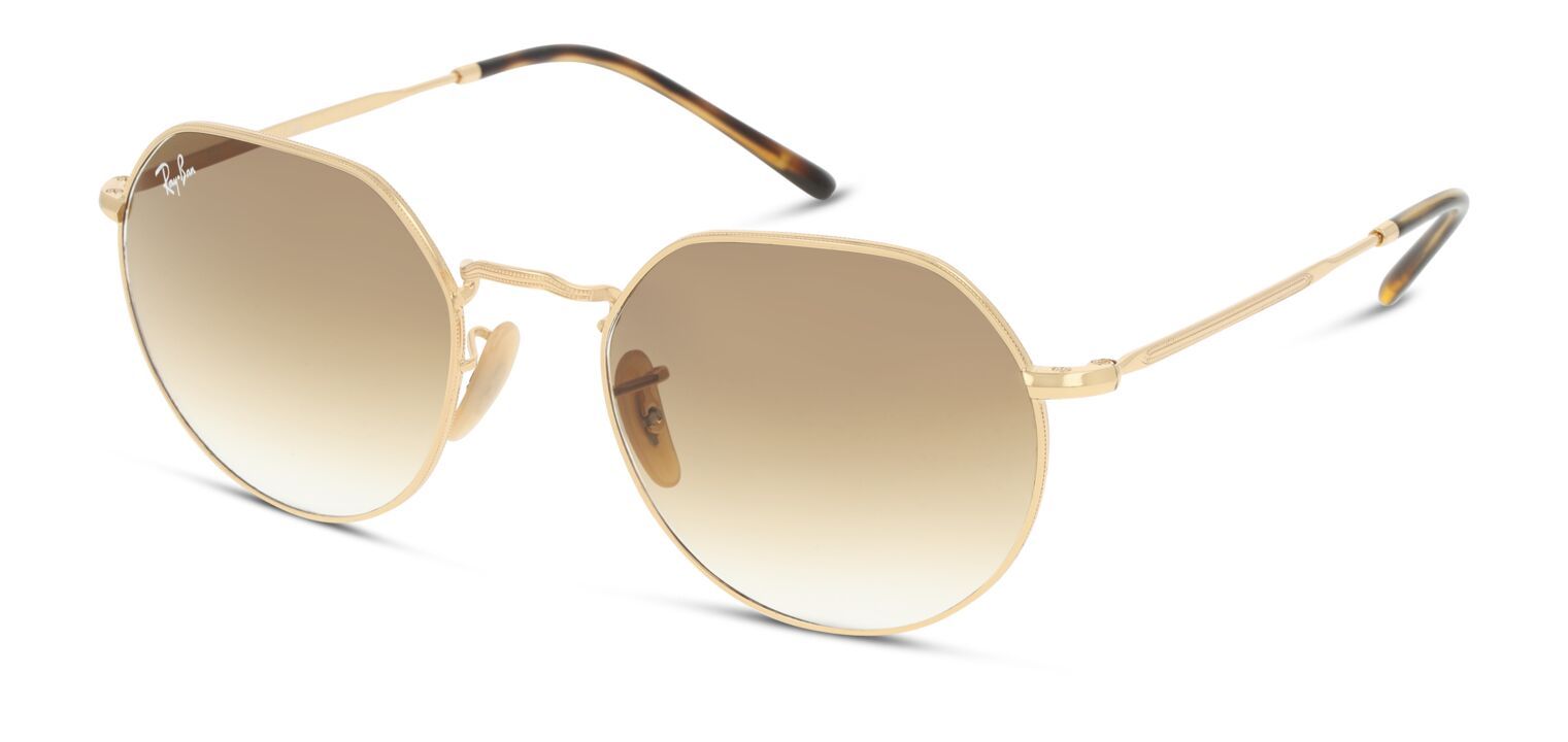 Ray-Ban Oval Sunglasses 0RB3565 Gold for Unisex