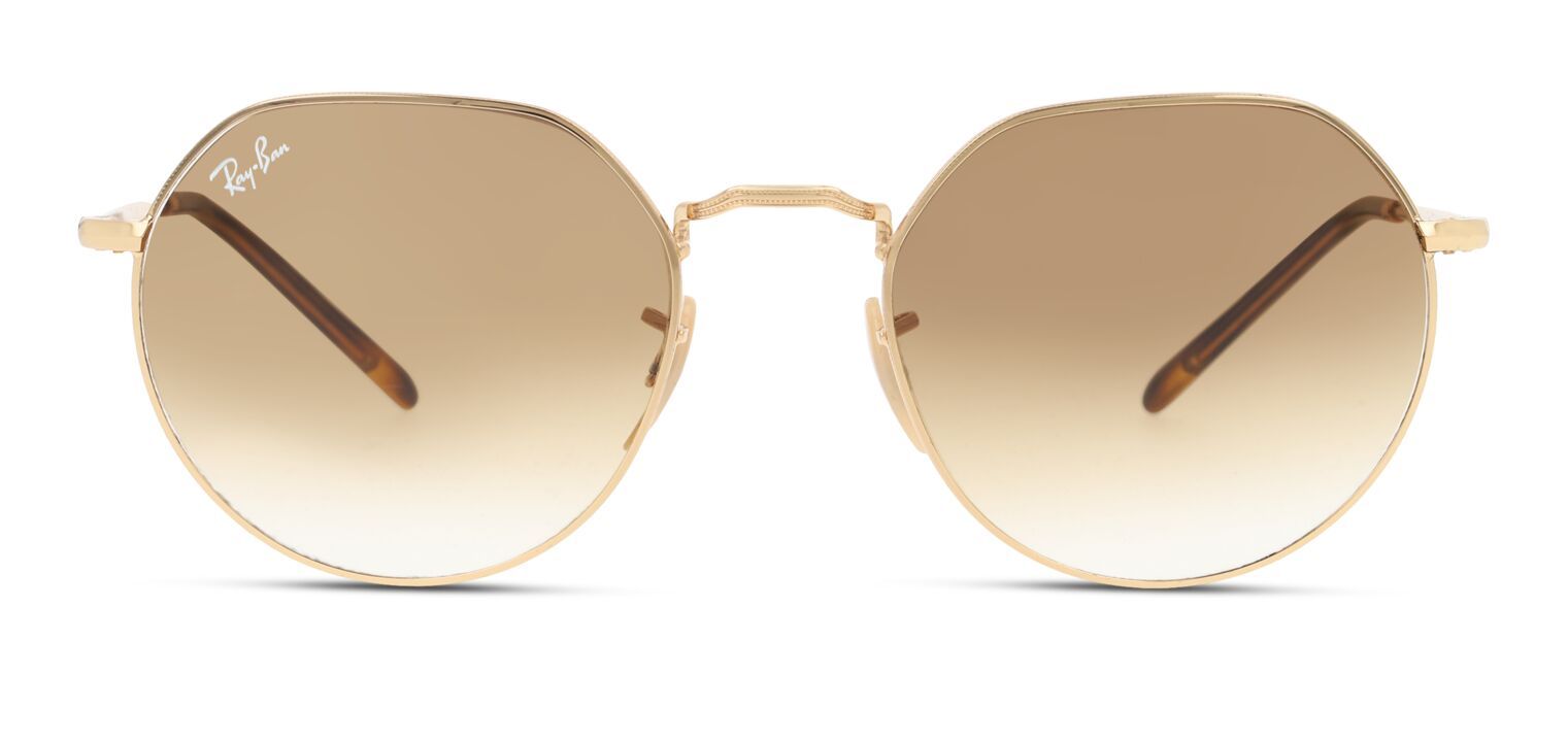 Ray-Ban Oval Sunglasses 0RB3565 Gold for Unisex