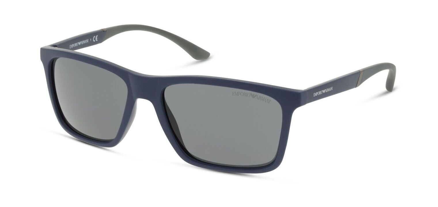 Lunettes de soleil Emporio Armani Rectangle 0EA4170 Bleu pour Homme