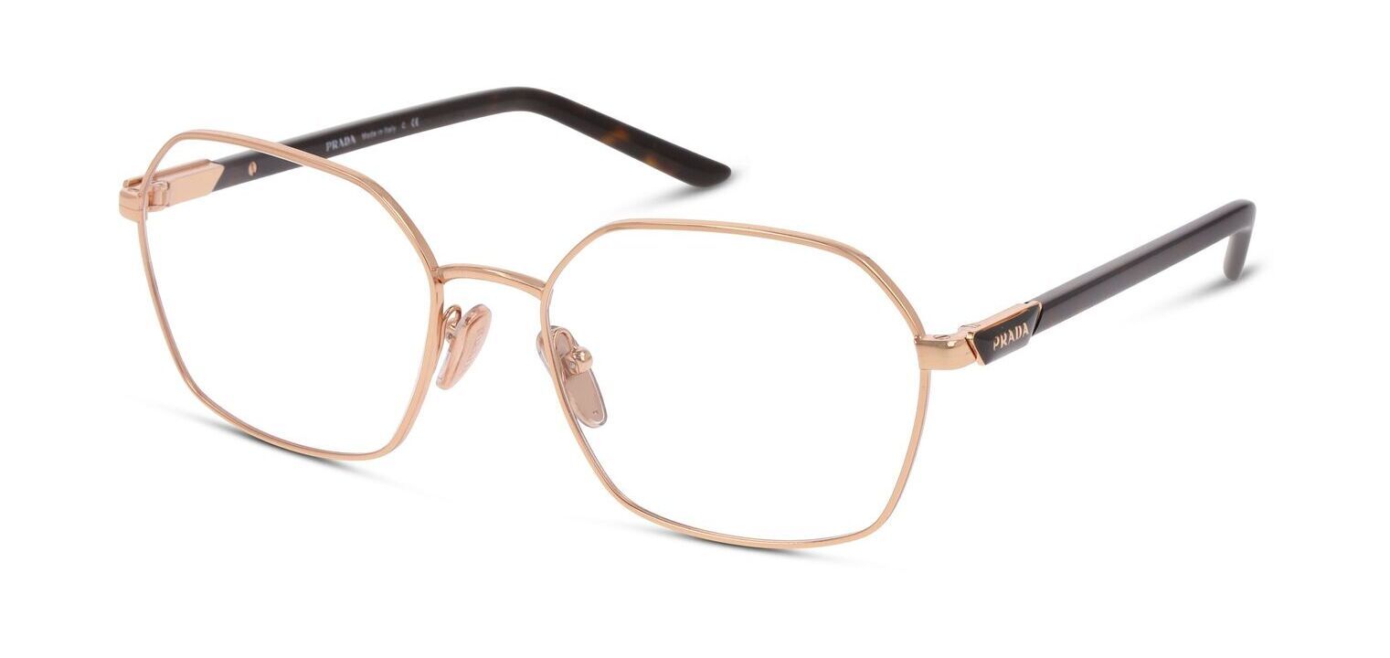 Prada Rechteckig Brillen 0PR 55YV Rosa für Dame