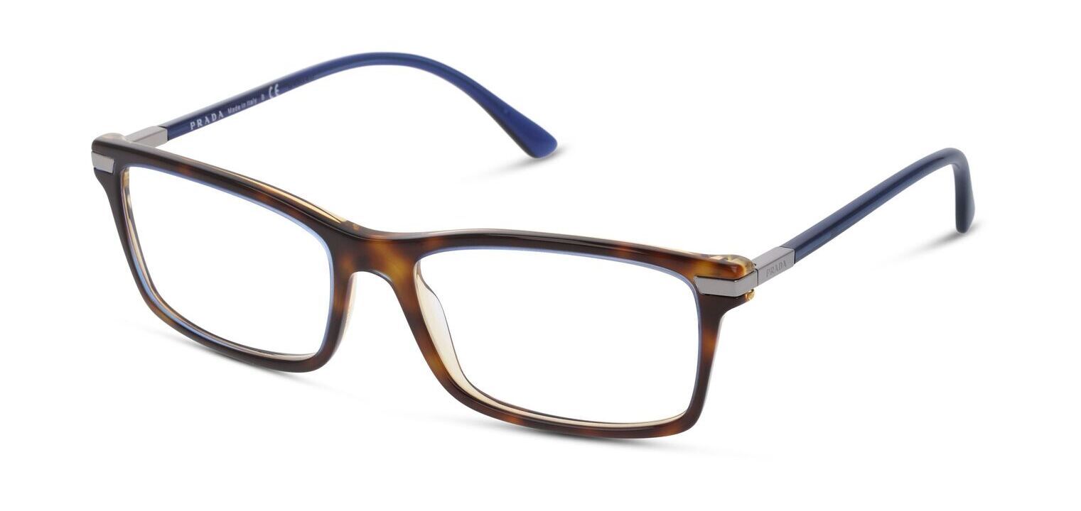 Prada Rechteckig Brillen 0PR 03YV Blau für Herr