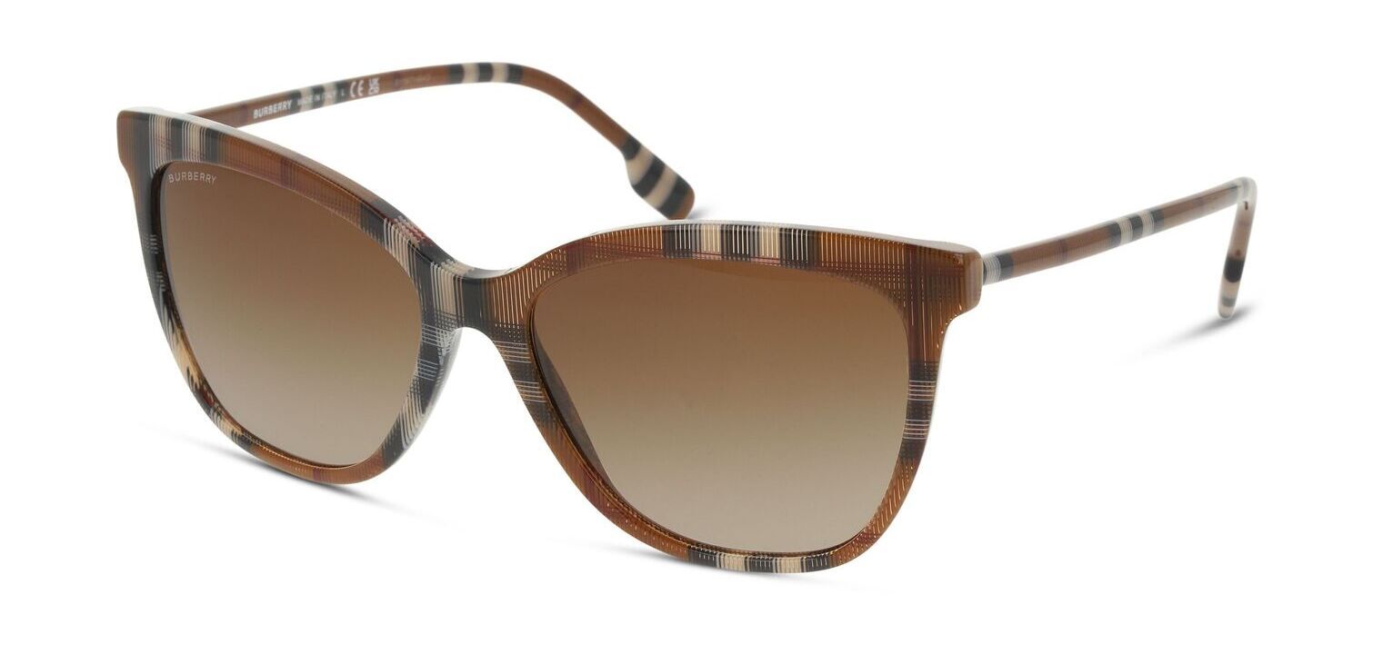 Burberry Rechteckig Sonnenbrillen 0BE4308 Braun für Dame