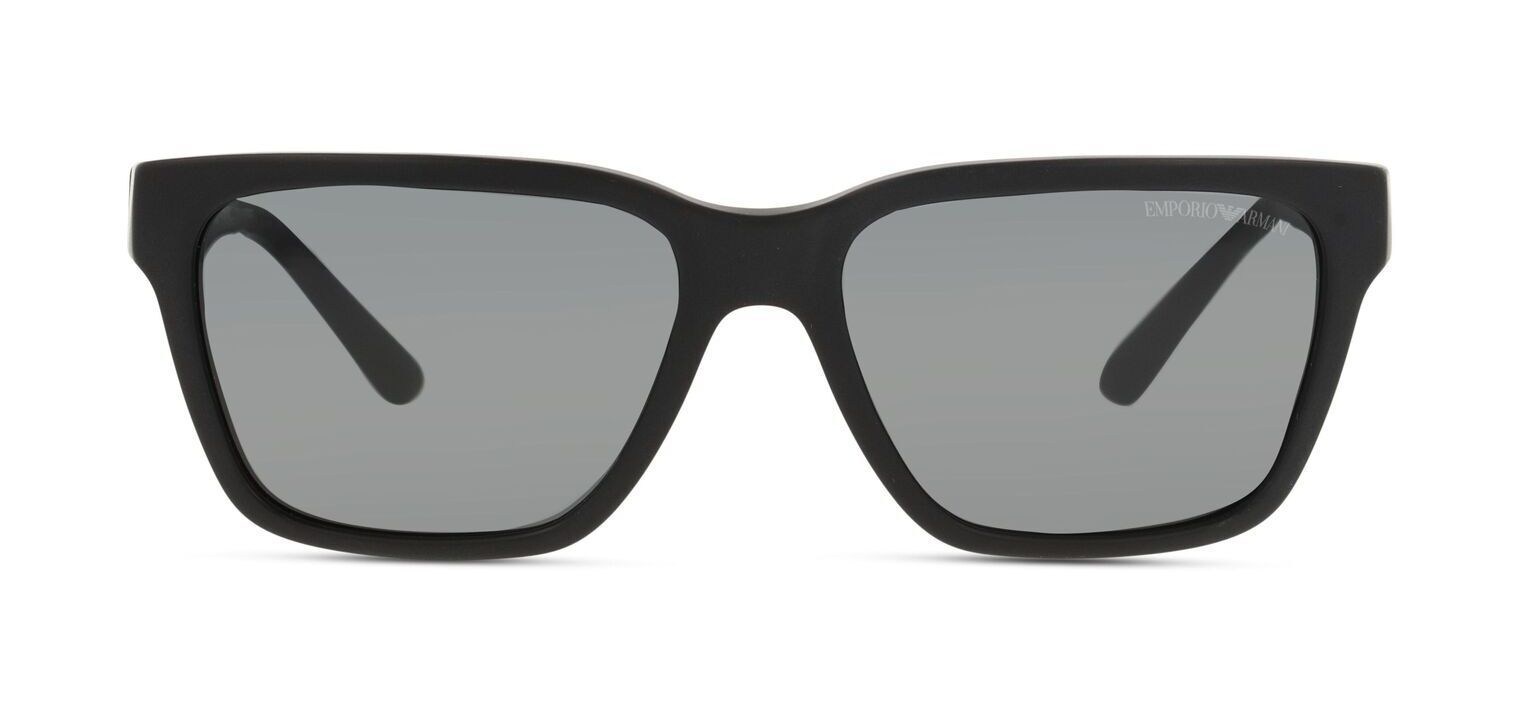 Lunettes de soleil Emporio Armani Rectangle 0EA4177 Noir mat pour Homme