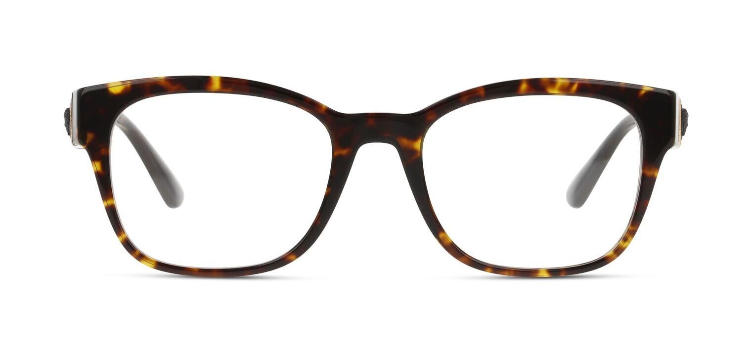 Versace Rechteckig Brillen 0VE3314 Havana für Dame