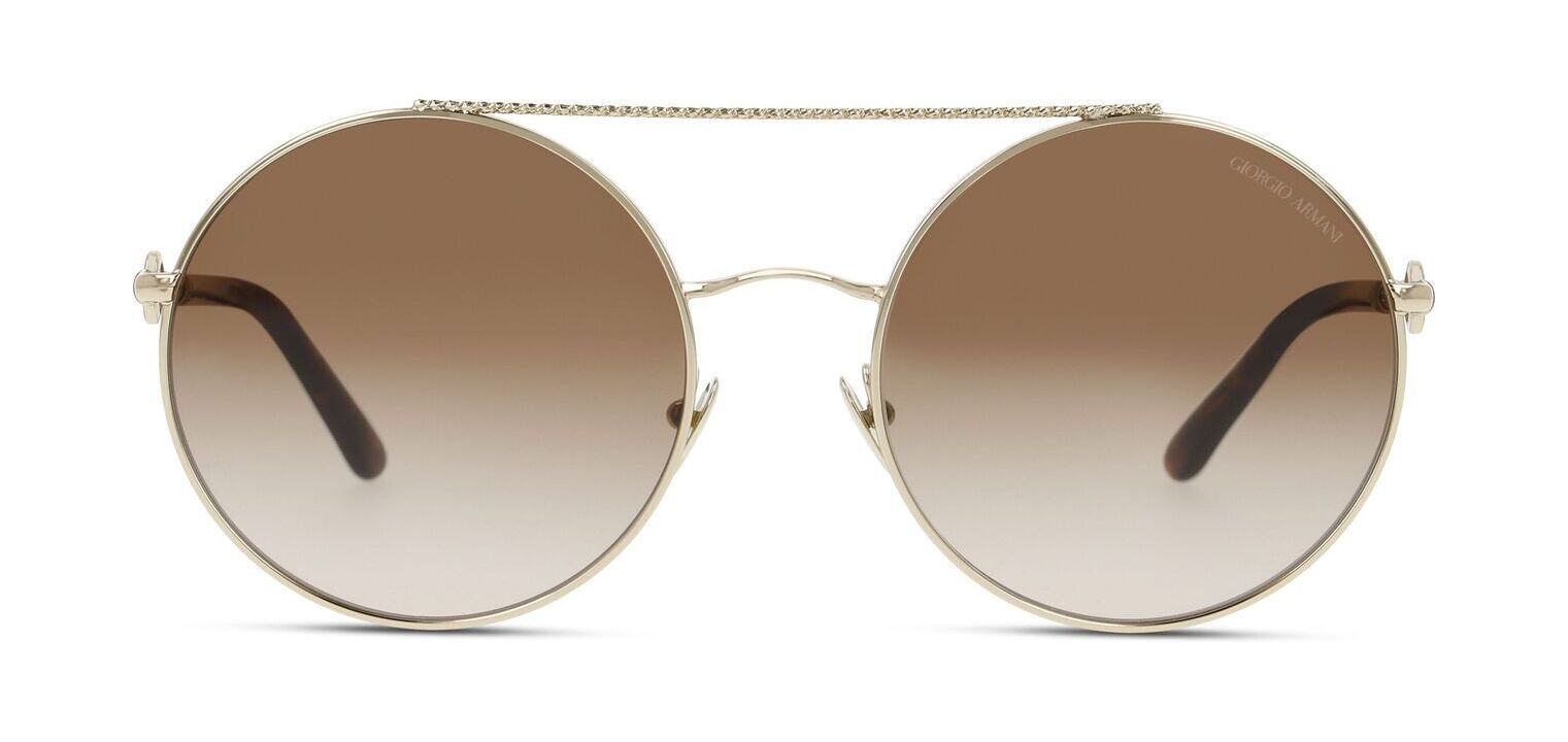 Giorgio Armani Round Sunglasses 0AR6135 Gold for Woman