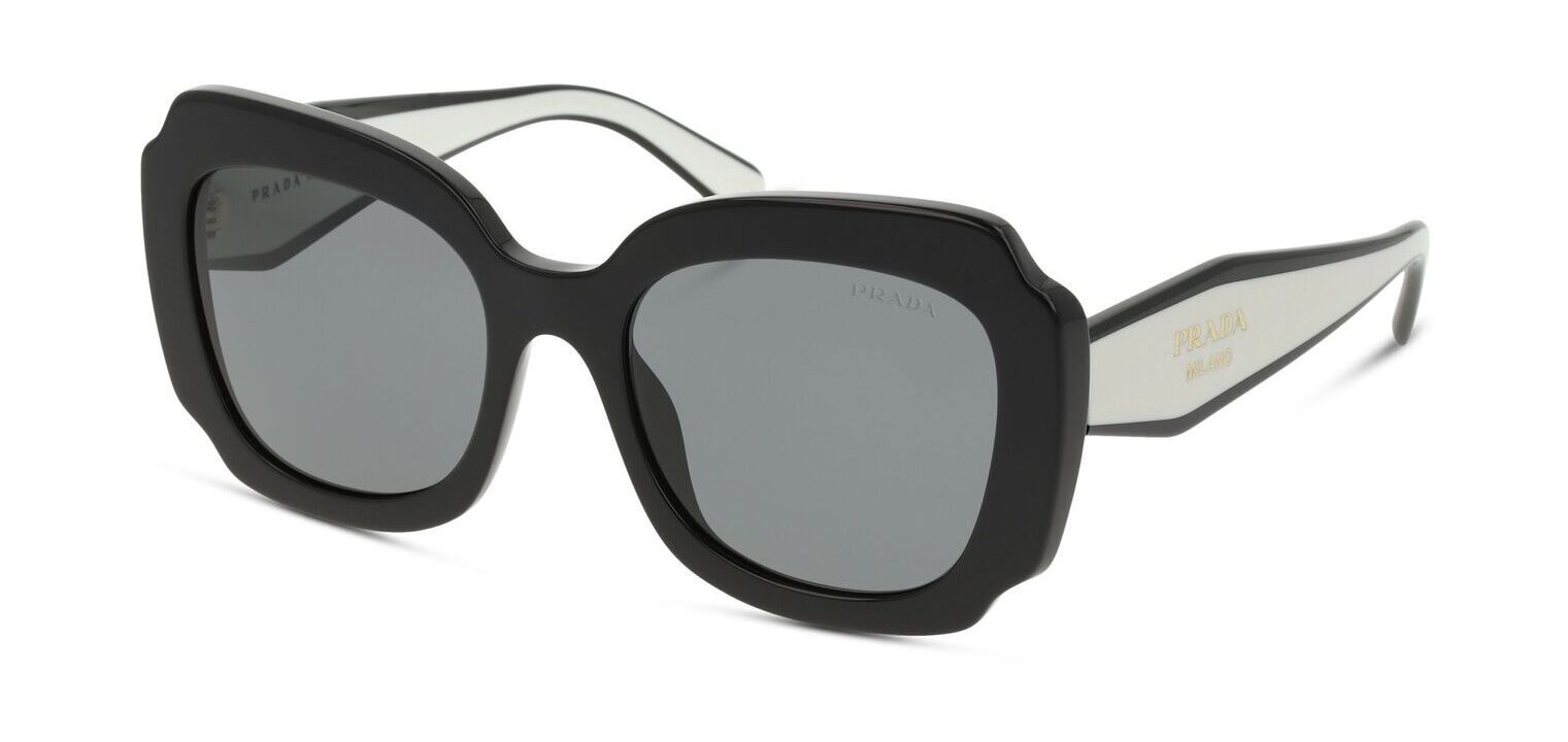 Prada Rectangle Sunglasses 0PR 16YS Black for Woman