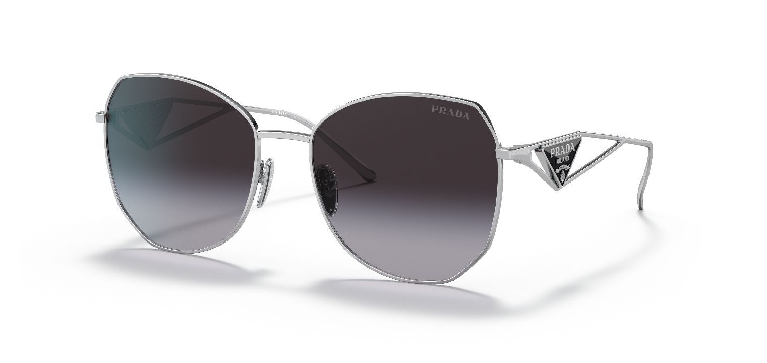 Prada Rechteckig Sonnenbrillen 0PR 57YS Sillber für Damen