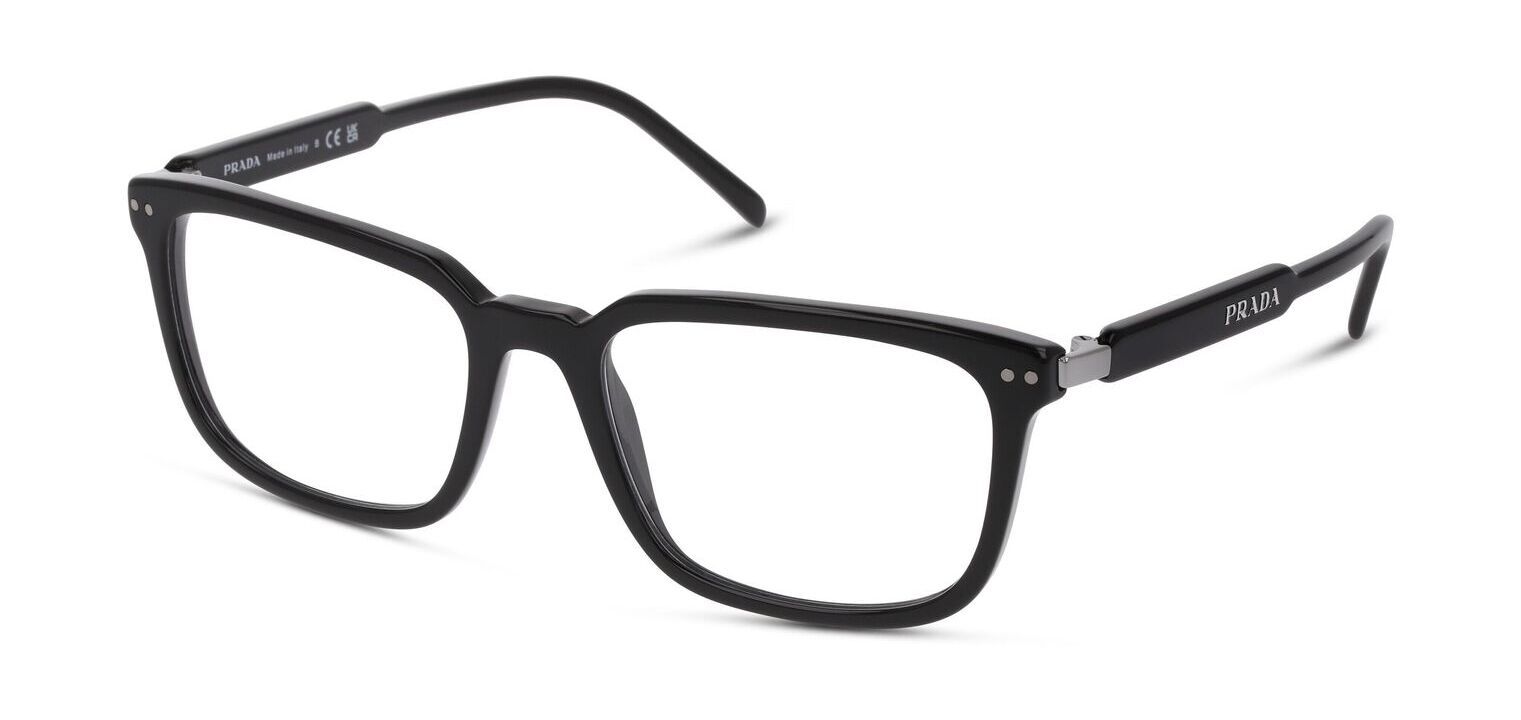 Prada Rechteckig Brillen 0PR 13YV Schwarz für Herren
