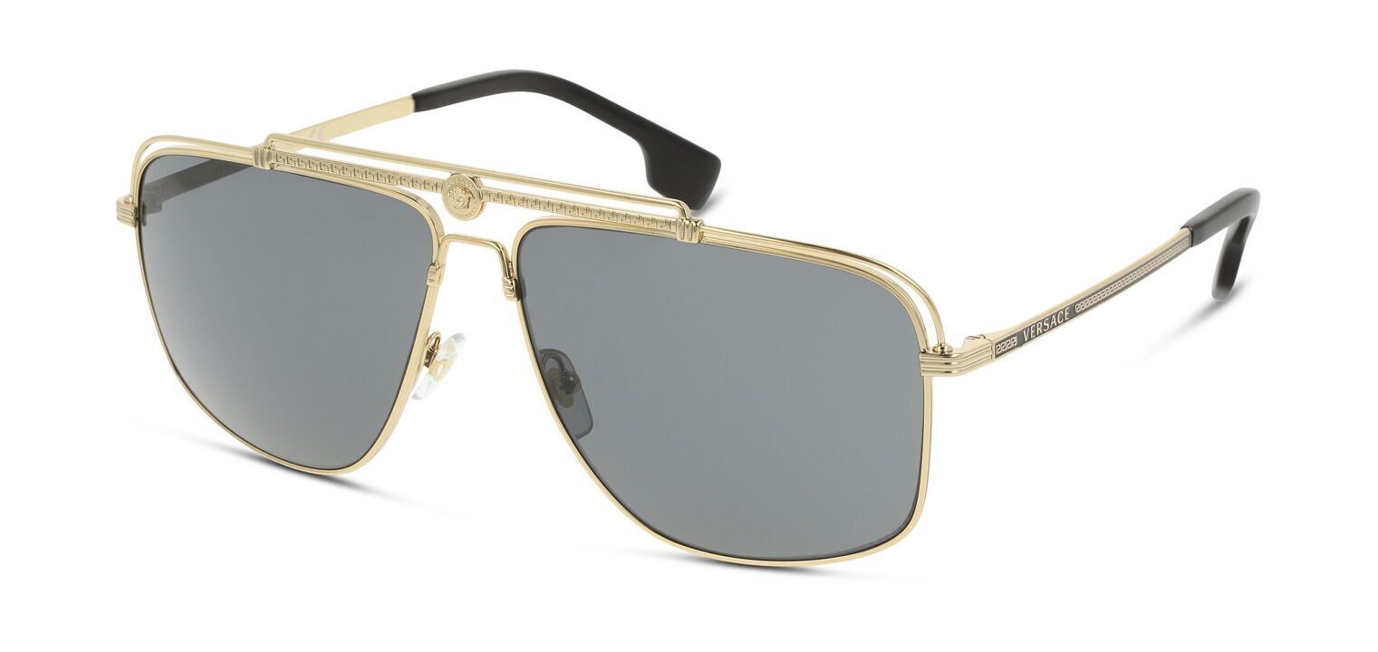 Versace Rechteckig Sonnenbrillen 0VE2242 Gold für Herren