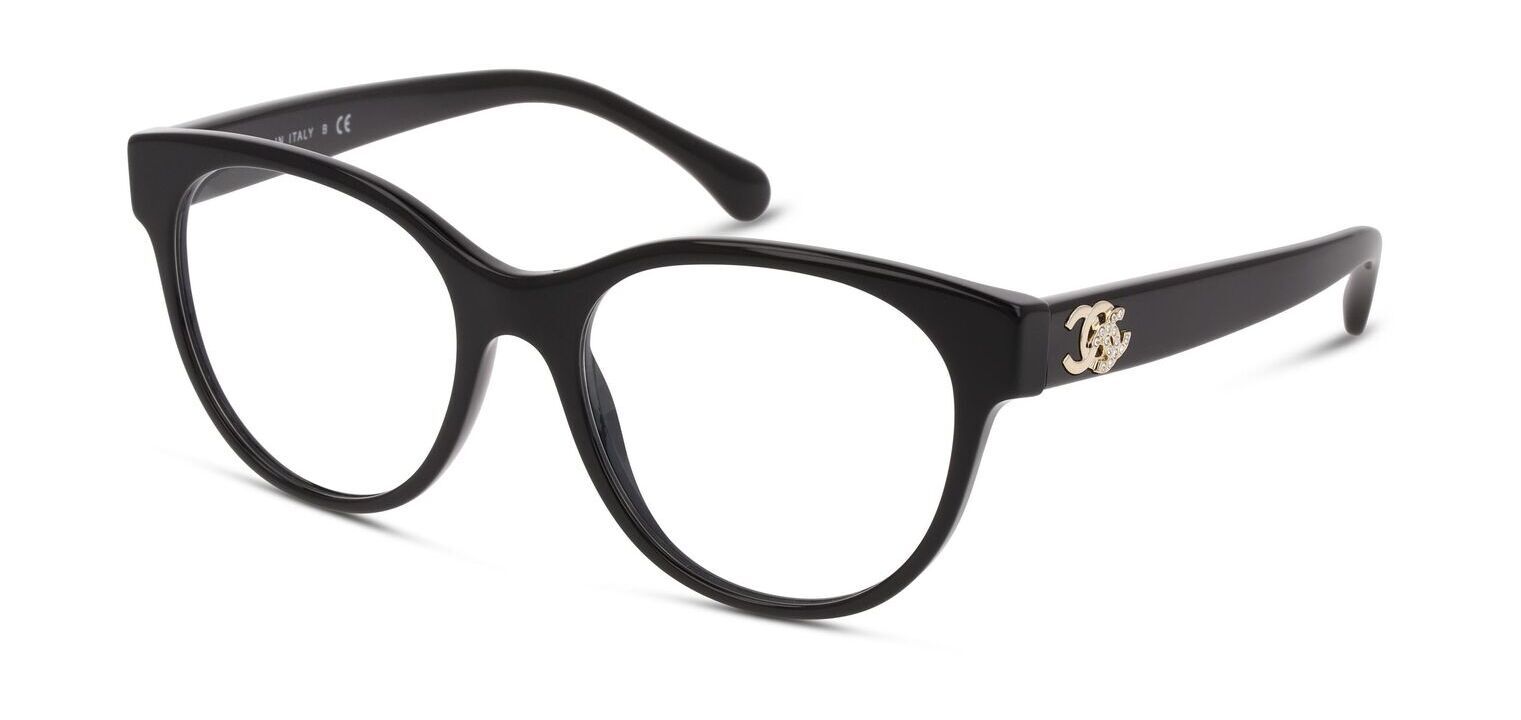 Chanel Oval Brillen 0CH3431B Schwarz für Dame