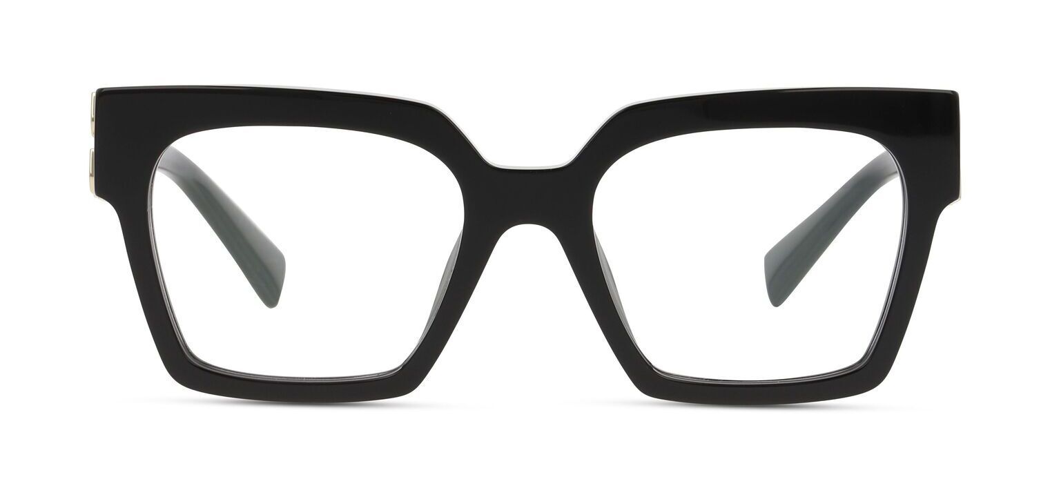 Miu Miu Rectangle Eyeglasses 0MU 04UV Black for Woman