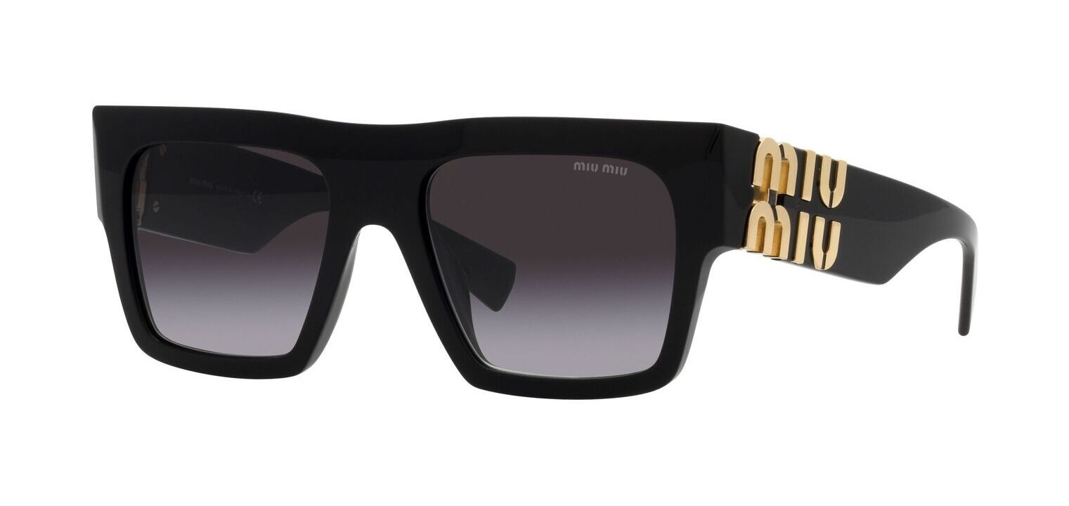 Miu Miu Rechteckig Sonnenbrillen 0MU 10WS Schwarz für Dame