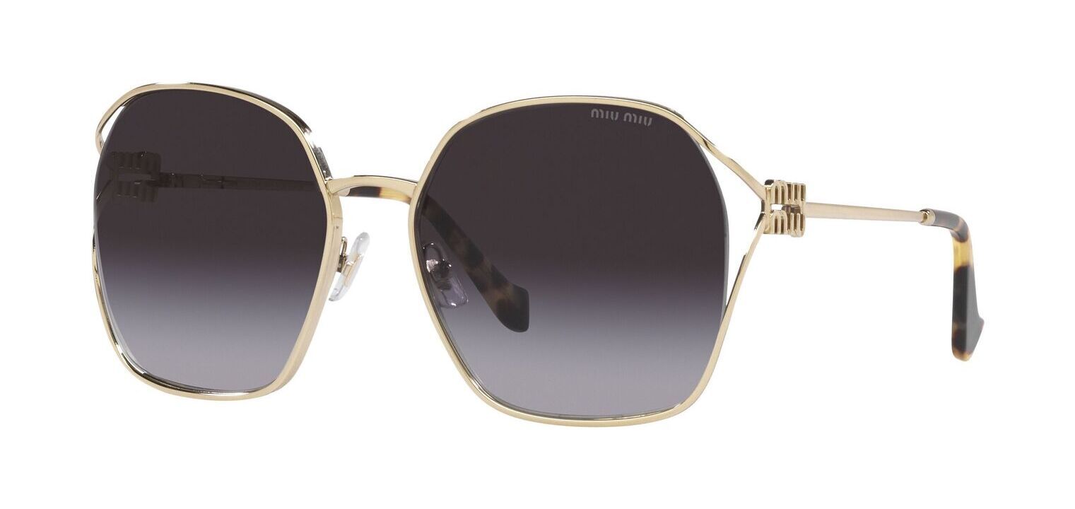 Lunettes de soleil Miu Miu Rectangle 0MU 52WS Doré pour Femme