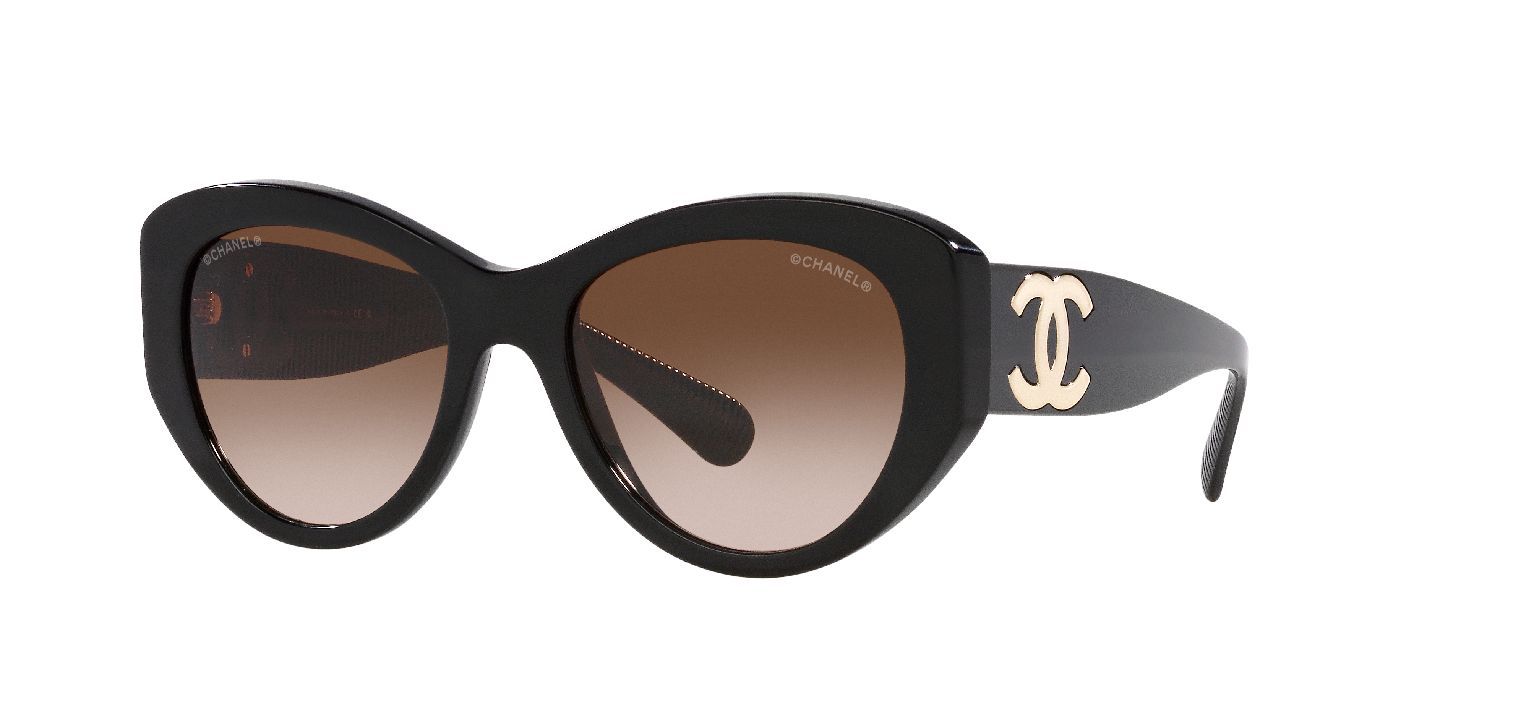 Chanel Oval Sunglasses 0CH5492 Black for Woman