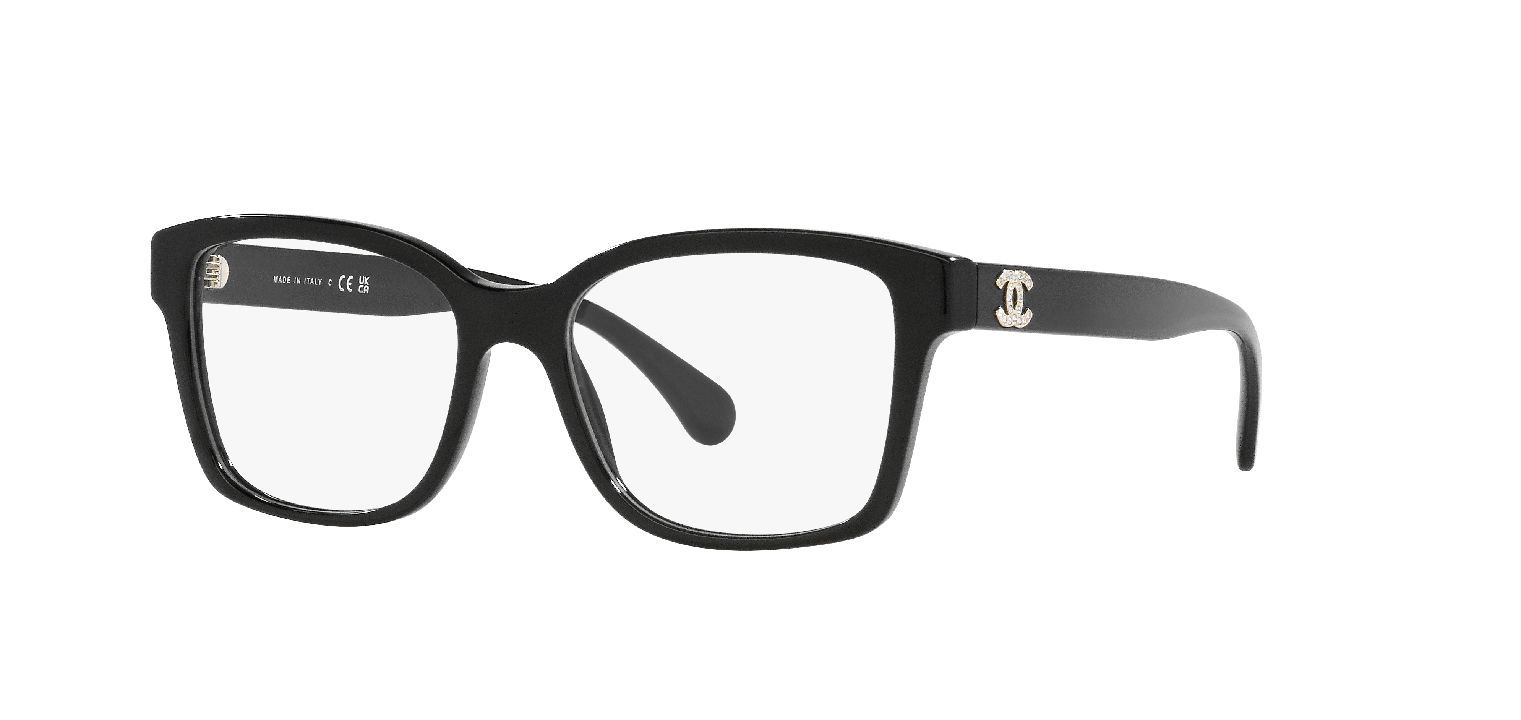 Chanel Rectangle Eyeglasses 0CH3451B Black for Woman