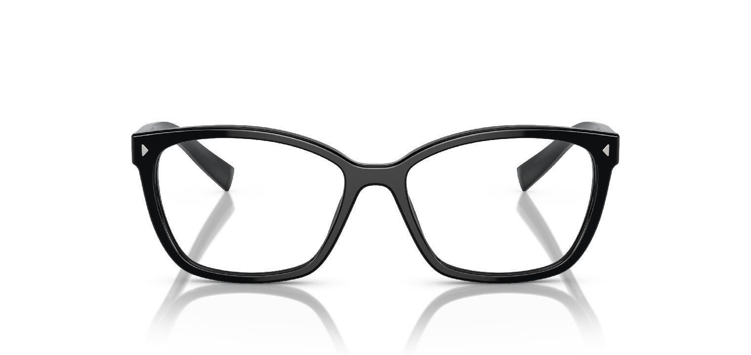 Prada Rectangle Eyeglasses 0PR 15ZV Black for Woman