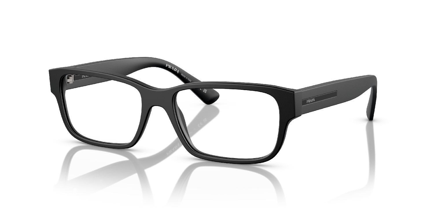 Prada Quadratisch Brillen 0PR 18ZV Schwarz für Herren