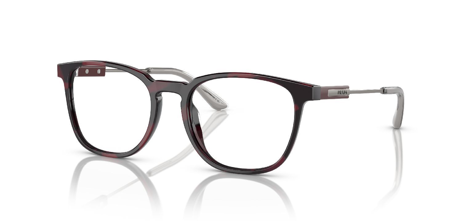 Lunettes de vue Prada Carré 0PR 19ZV Rouge pour Homme