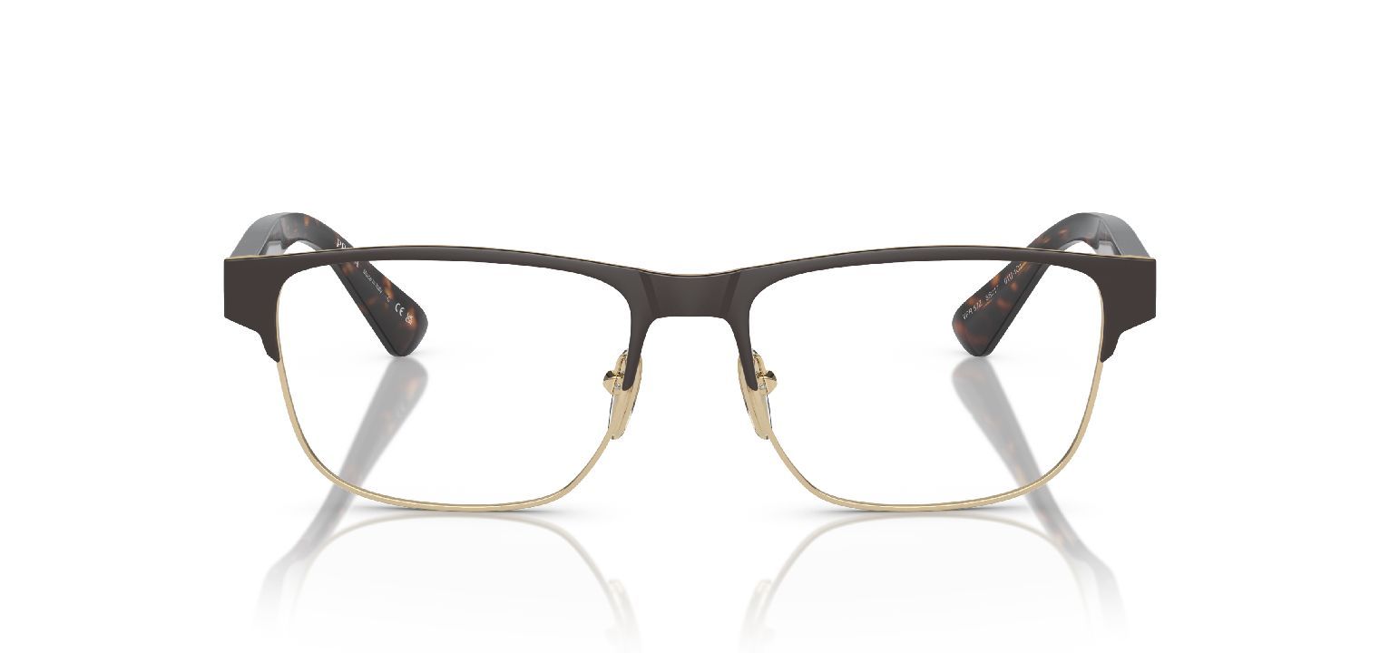 Lunettes de vue Prada Rectangle 0PR 57ZV Marron pour Homme