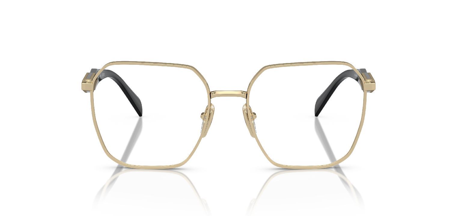 Prada Quadratisch Brillen 0PR 56ZV Gold für Dame