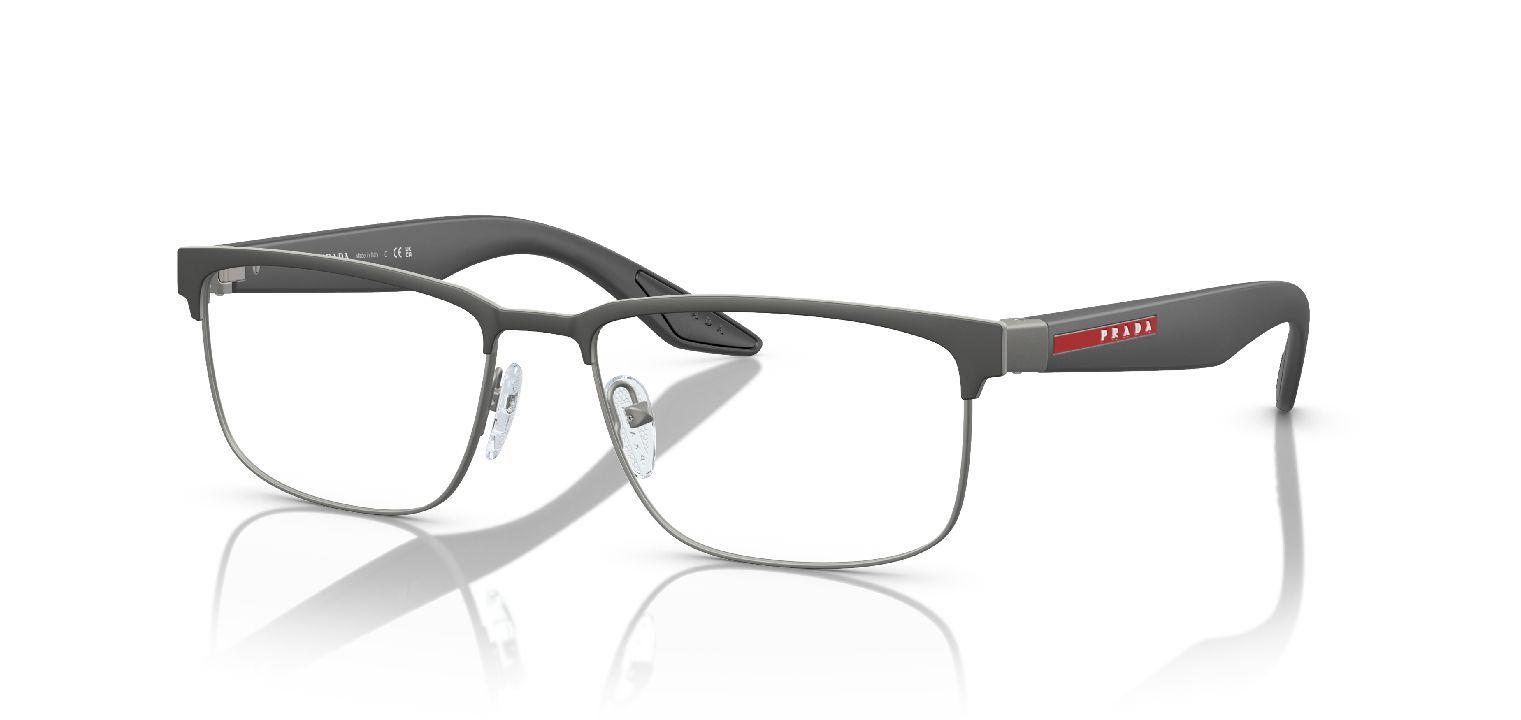 Lunettes de vue Prada Linea Rossa Rectangle 0PS 51PV Gris pour Homme