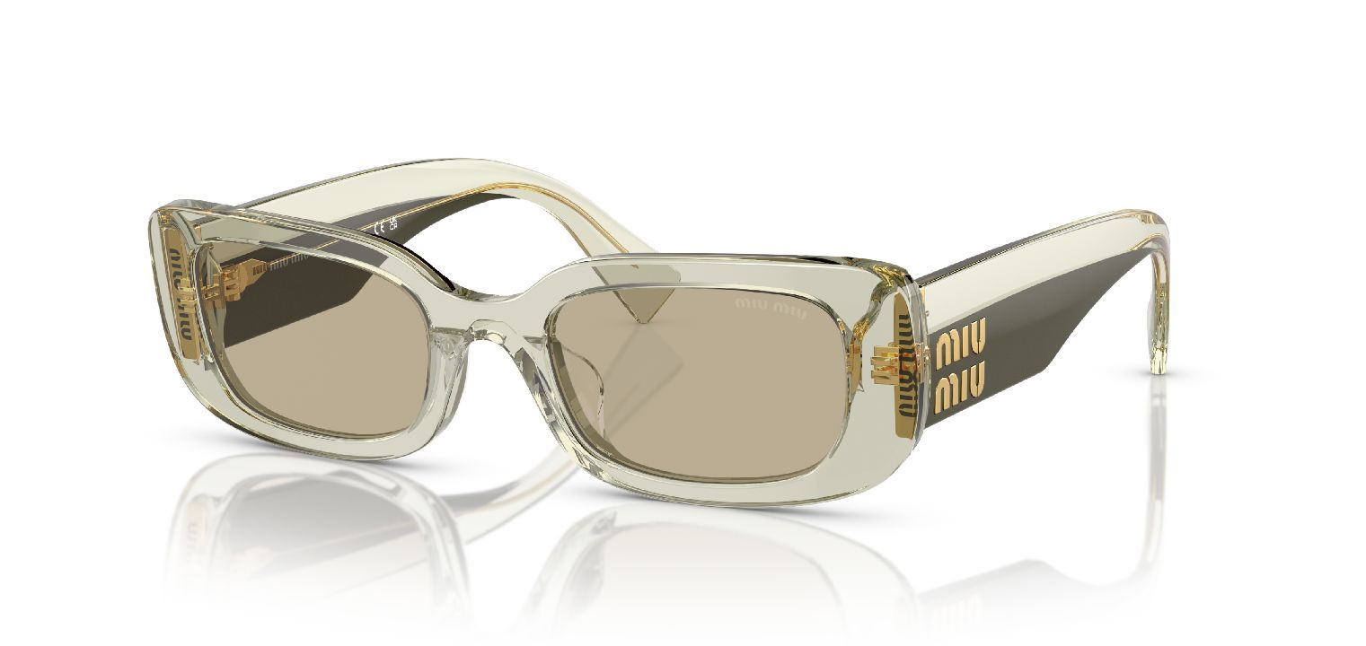 Miu Miu Rectangle Sunglasses 0MU 08YS Beige for Woman