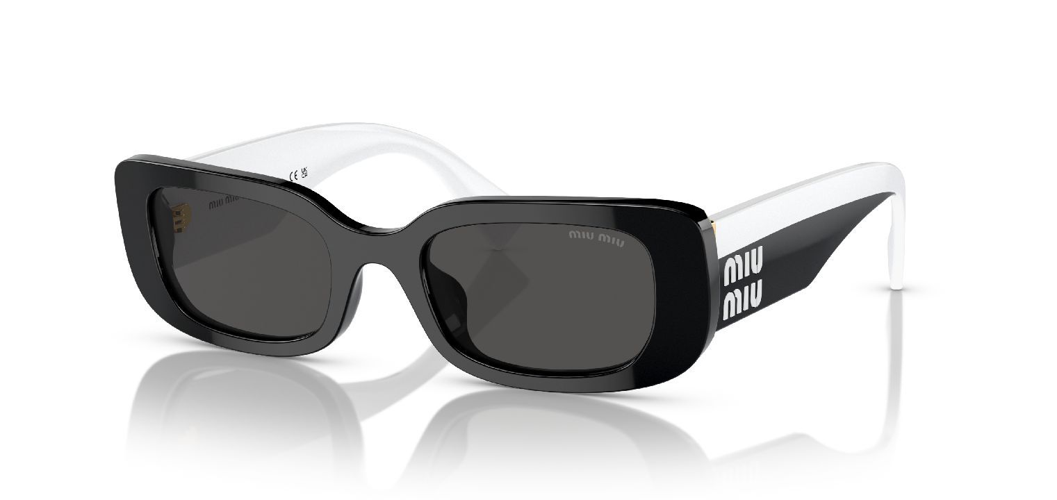 Miu Miu Rechteckig Sonnenbrillen 0MU 08YS Schwarz für Dame