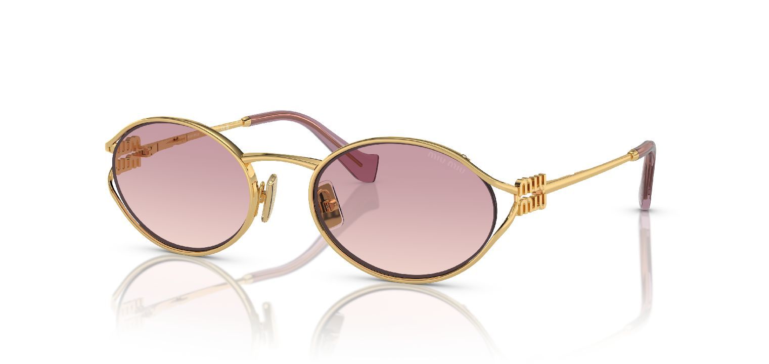 Miu Miu Oval Sunglasses 0MU 52YS Gold for Woman