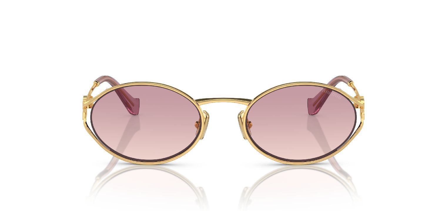 Miu Miu Oval Sunglasses 0MU 52YS Gold for Woman