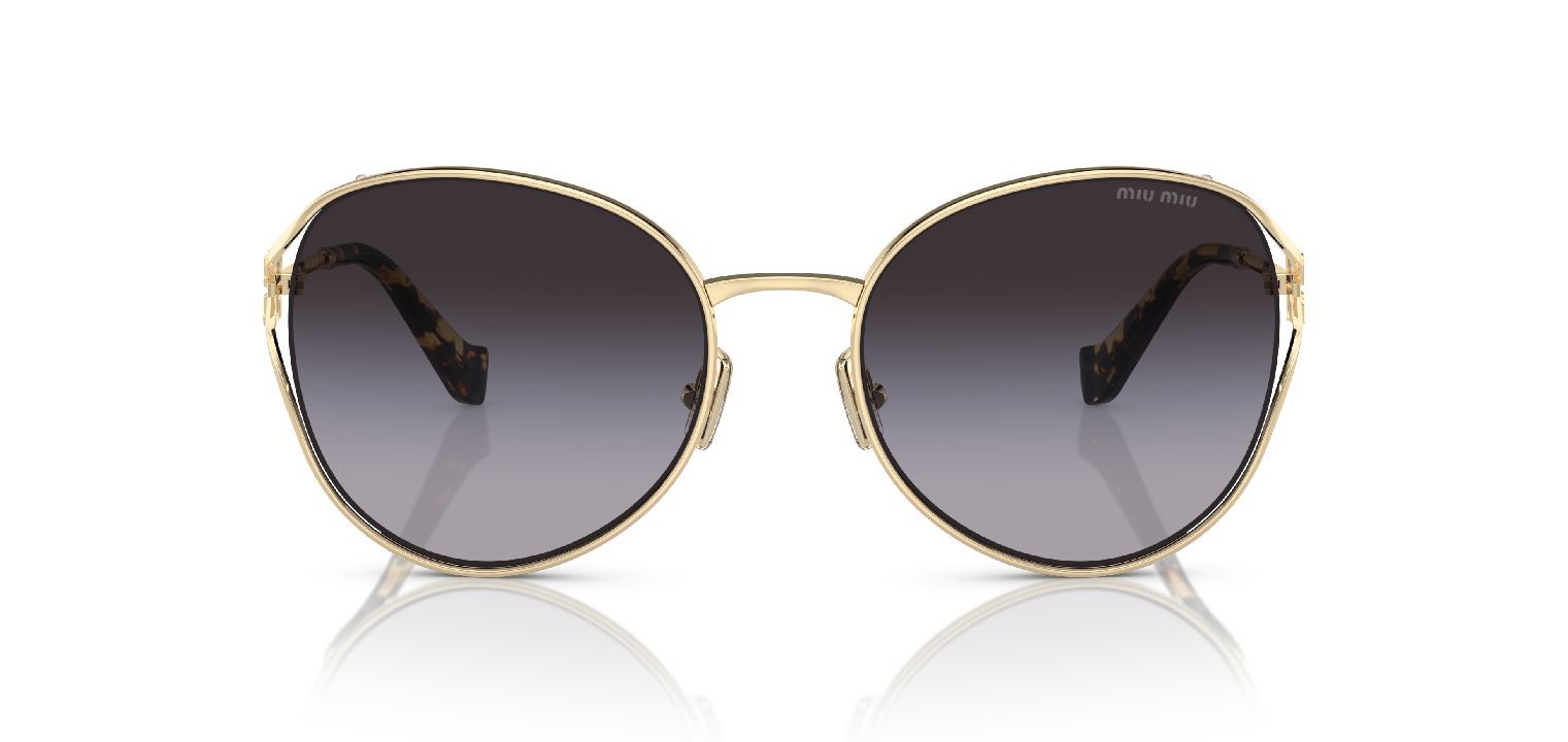 Miu Miu Round Sunglasses 0MU 53YS Gold for Woman